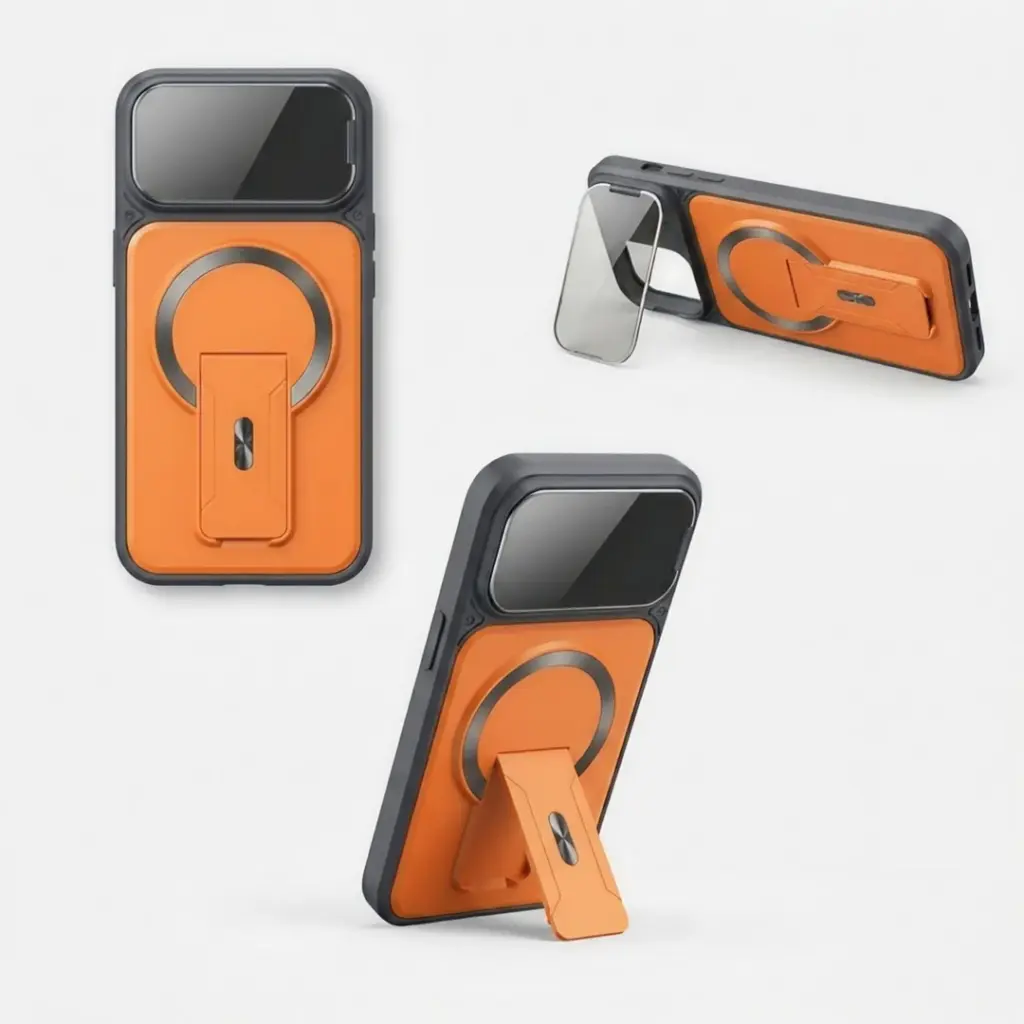 Torras Ostand Spin Magnetic Premium Case Metal Fram.iPhone Back Cover (13 to 17 Pro Max).